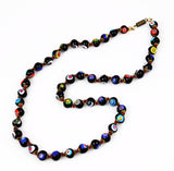 Italian Millefiori Bead Necklace Hand Knotted