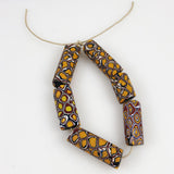 Antique Venetian Millefiori Trade Beads Yellow