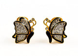 Nolan Miller Rhinestone Butterfly Earrings Vintage