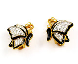 Nolan Miller Rhinestone Butterfly Earrings Vintage