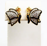 Nolan Miller Rhinestone Butterfly Earrings Vintage