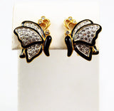 Nolan Miller Rhinestone Butterfly Earrings Vintage