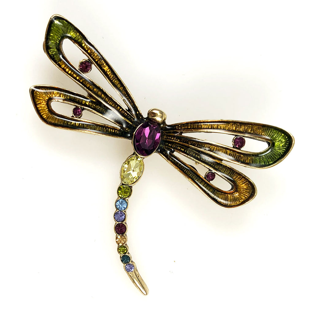 Monet Rhinestone Dragonfly Pin Vintage
