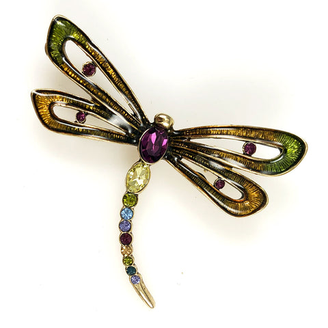 Monet Rhinestone Dragonfly Pin Vintage