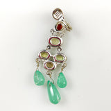 Monet Chandelier Green Amber Earrings Vintage