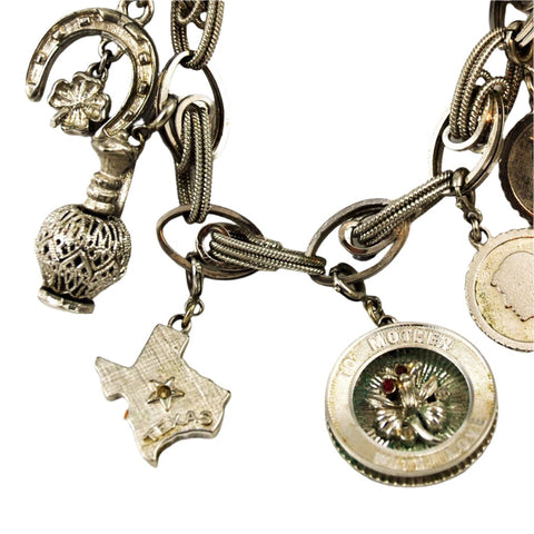 Monet Silver Charm Bracelet – Estate Beads & Jewelry