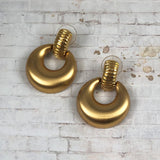 Monet Gold Door Knocker Earrings