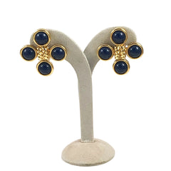 Monet Navy & Gold Clip On Earrings