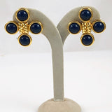 Monet Navy & Gold Clip On Earrings