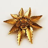 Monet gold floral brooch vintage