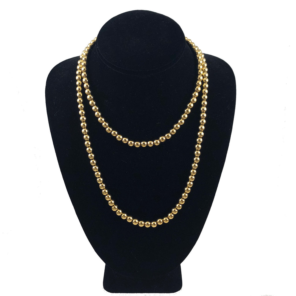 Monet Gold Beaded Necklace Long