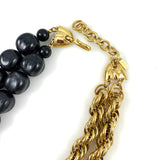Vintage Monet Gold & Black Necklace
