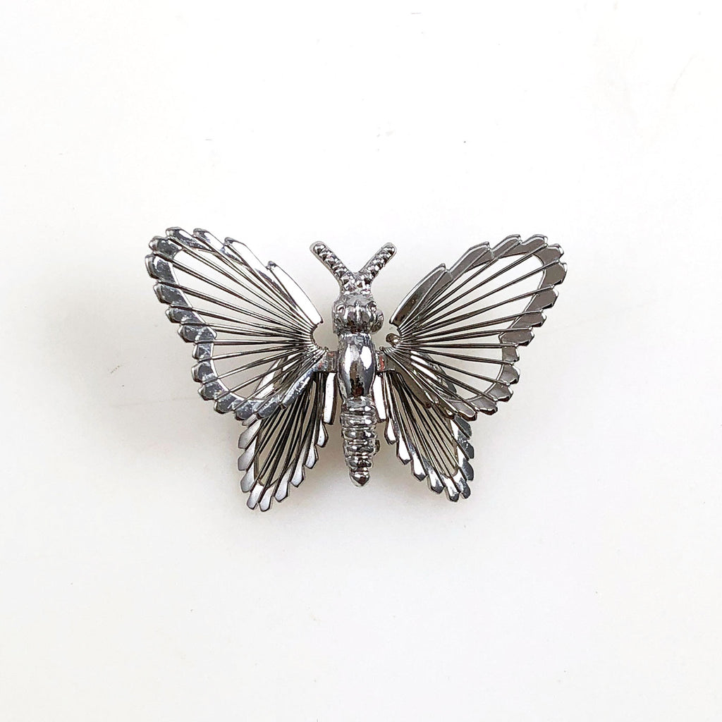 Monet Small Spinneret Silver Butterfly Pin 1963 – Estate Beads & Jewelry