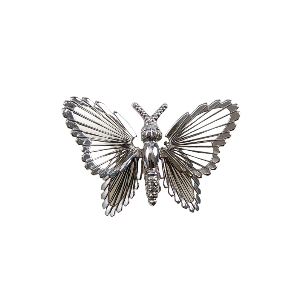 Monet Small Spinneret Silver Butterfly Pin 1963 – Estate Beads & Jewelry