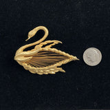 Monet Large Gold Swan Brooch
