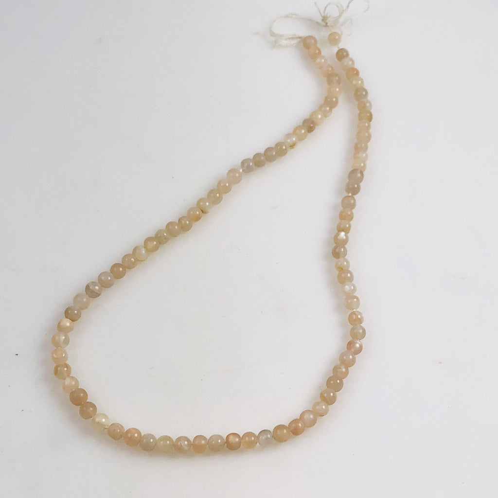 Beige Moonstone Gemstone 5mm Beads
