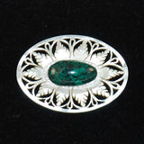 Mother of Pearl and Eilat Gemstone Brooch from Israel