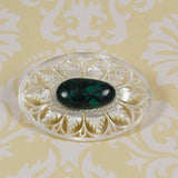 Mother of Pearl and Eilat Gemstone Brooch from Israel