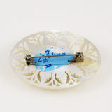 Mother of Pearl and Eilat Gemstone Brooch from Israel