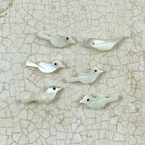 Carved Mother of Pearl Fetish Bird Beads