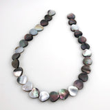  Dark Gray Mother of Pearl Heart Beads