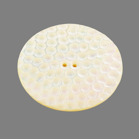 Victorian Carved Mother of Pearl Shell Button 2"