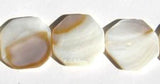 White Mother of Pearl Shell Octagon Beads Strand