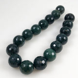 Moss Agate Faceted 20mm Round Beads