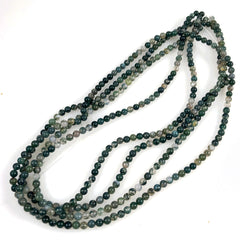 Moss Agate 4mm Round Beads Green