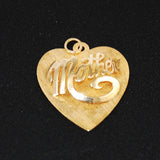 Mother 14K Gold Heart Pendant Vintage