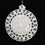 Vintage Carved Mother of Pearl Nativity Pendant