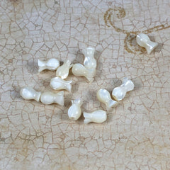 White Mother of Pearl Beads Tulip Shape