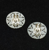 Victorian Mother of Pearl Star Earrings Clip On