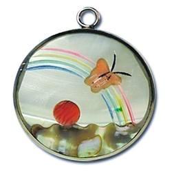 Mother of Pearl and Abalone Picture Pendants