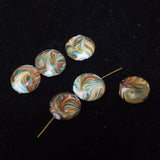 Multi Colored Murano Glass Coin Beads (2)- Vintage  20mm