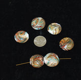 Multi Colored Murano Glass Coin Beads (2)- Vintage  20mm