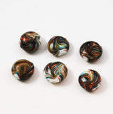 Multi Colored Murano Glass Coin Beads Vintage  20mm