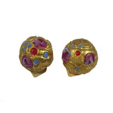 Italian Murano Gold Glass Earrings - Antique