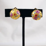 Italian Murano Gold Glass Earrings - Antique