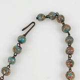 Murano Aqua Glass Bead Necklace Italian