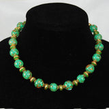 Murano Green Glass Bead Necklace 