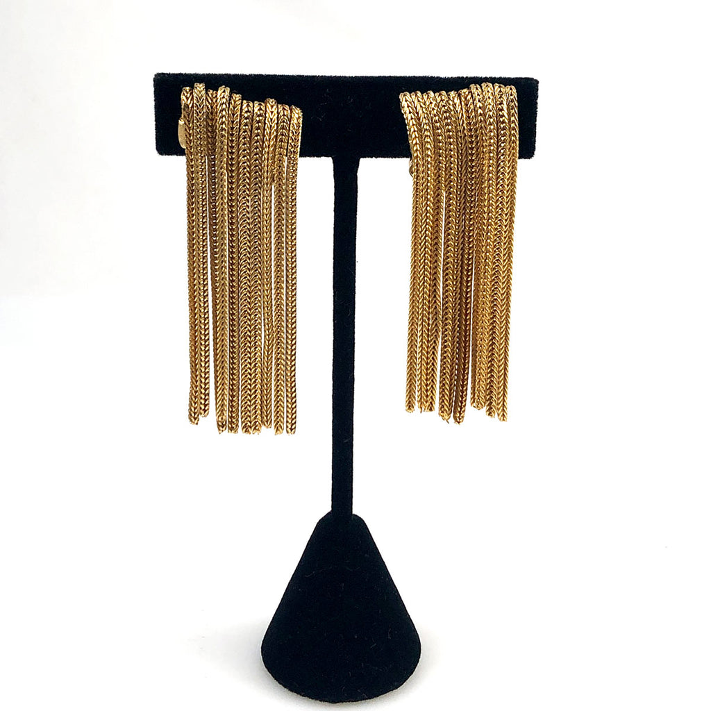 napier gold fringe earrings