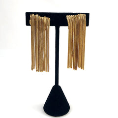 Napier Gold Fringe Clip On Earrings Vintage