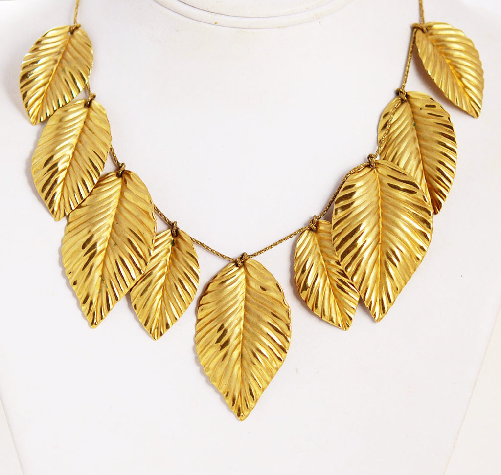 Napier Gold Plated Leaf Necklace Vintage