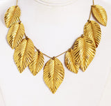 Napier Gold Plated Leaf Necklace Vintage