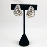 Vintage Napier Silver Shell Earrings 