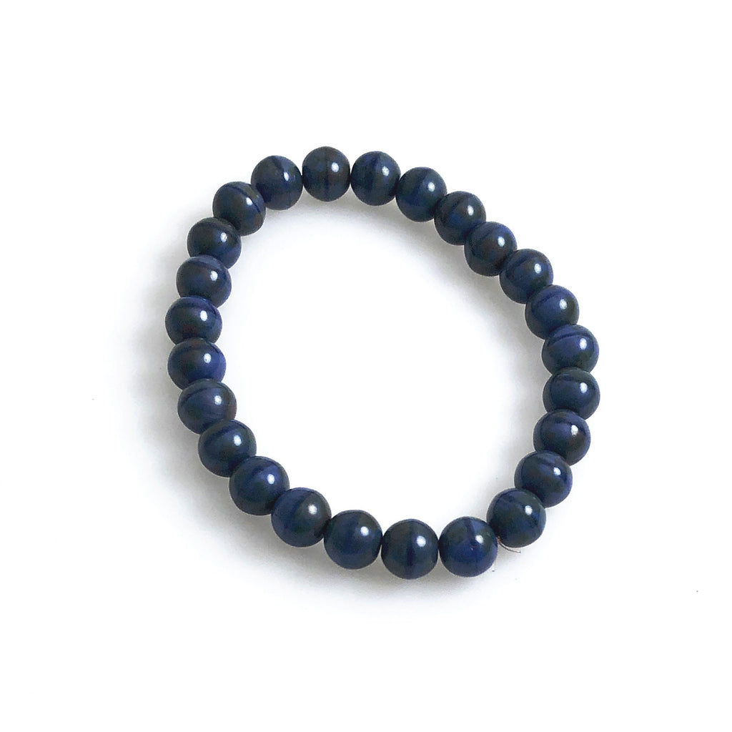 Navy Blue Glass Beads 8mm Rounds