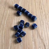 Vintage Navy & White Chevron Beads 6 Layer