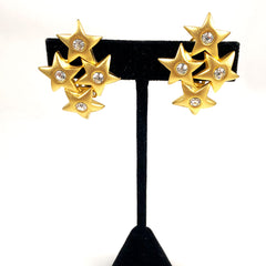 Norma Jean Gold Rhinestone Star Earrings