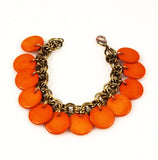 Orange Bakelite Disk Bracelet